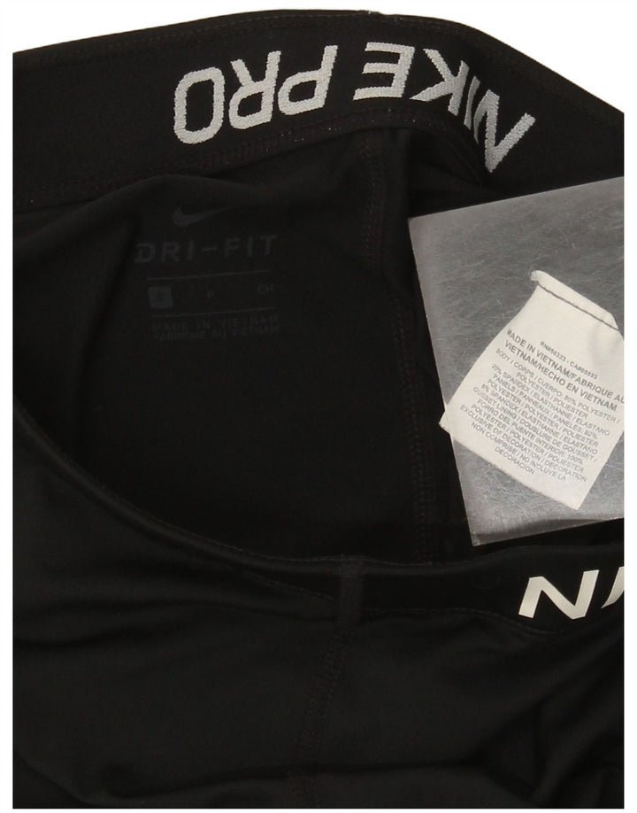 Женские леггинсы-капри с графическим рисунком Nike Dri Fit UK 8, маленькие черные полиэстер