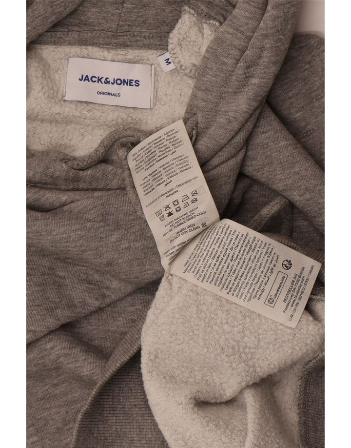 Мужской джемпер с капюшоном Jack & Jones, средний серый хлопок с крапинками