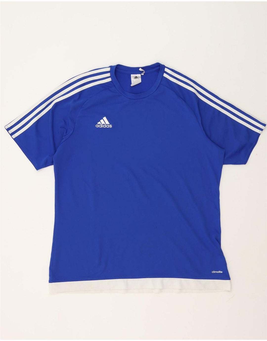 Мужская футболка Adidas Climalite Top XL Синяя с цветными блоками из полиэстера