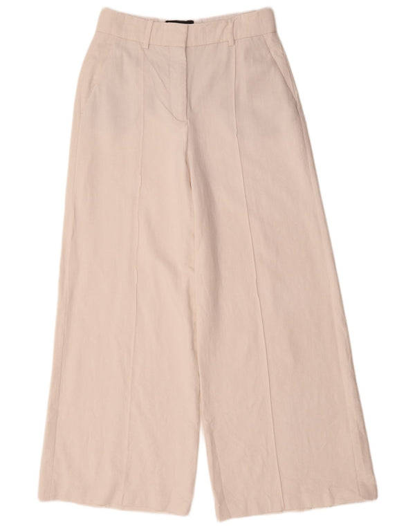 Zara Женские широкие брюки-чинос с высокой талией, средние W28 L30, розовые