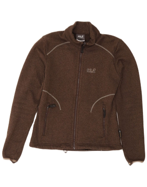 JACK WOLFSKIN Женский спортивный костюм, верхняя куртка UK 10, маленький коричневый полиэстер