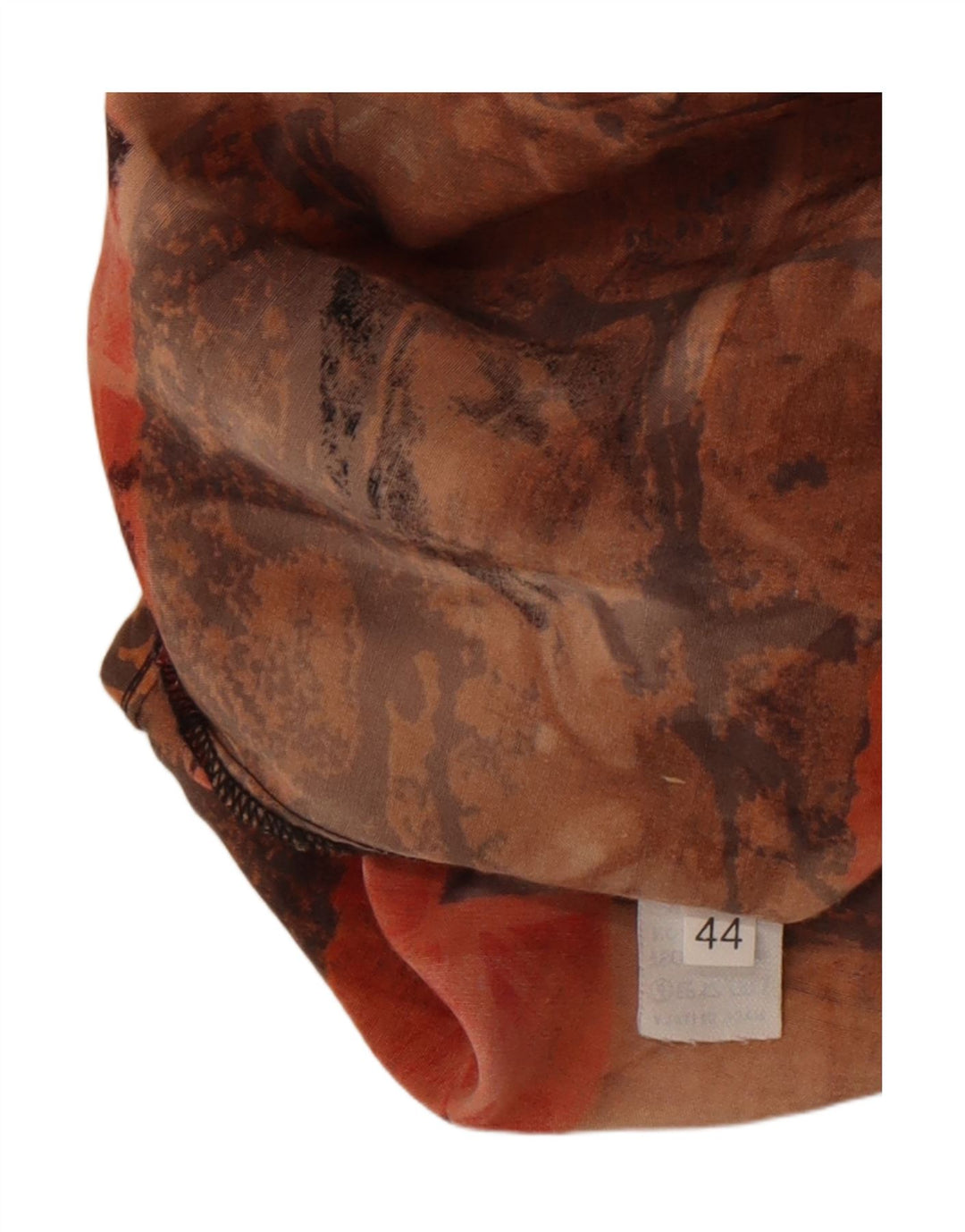 Винтажная женская рубашка с абстрактным узором EU 44 XL, коричневый вискоза