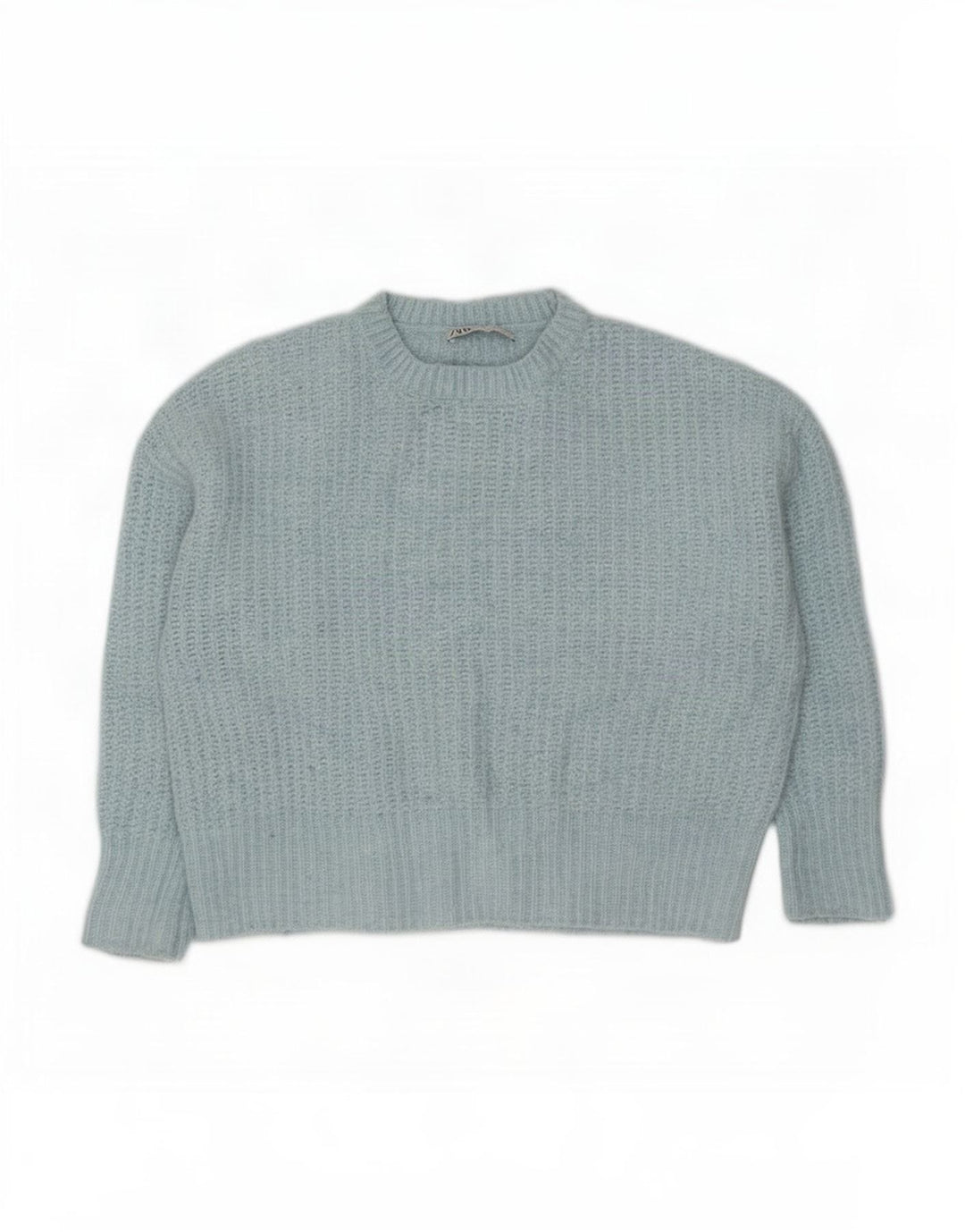 Женский свободный джемпер с круглым вырезом Zara UK 14, средний синий полиэстер