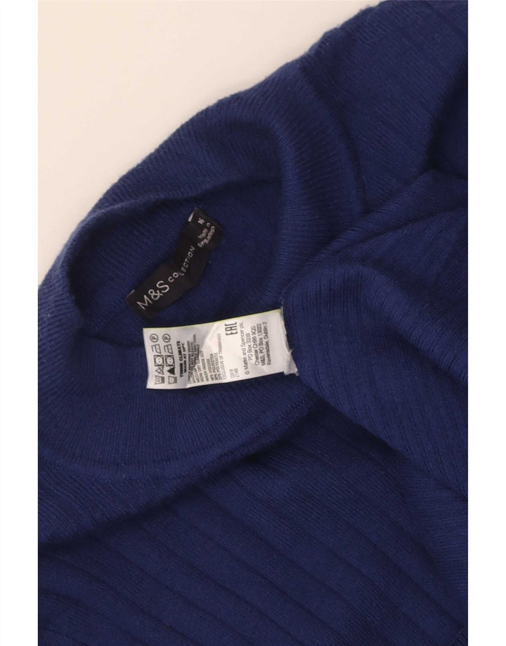 Женский джемпер с высоким воротником Marks & Spencer, Великобритания 16, большой темно-синий