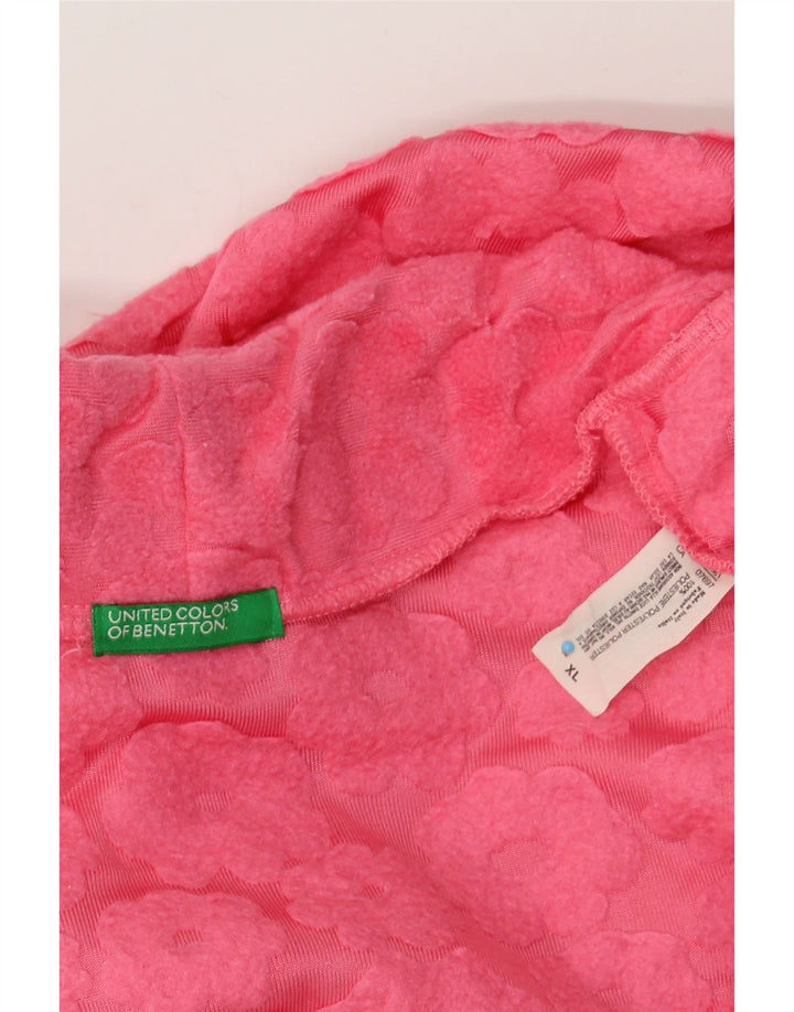 BENETTON Womens Fleece Jumper UK 18 XL Pink Polyester Vintage Benetton and Second-Hand Benetton from Messina Hembry 