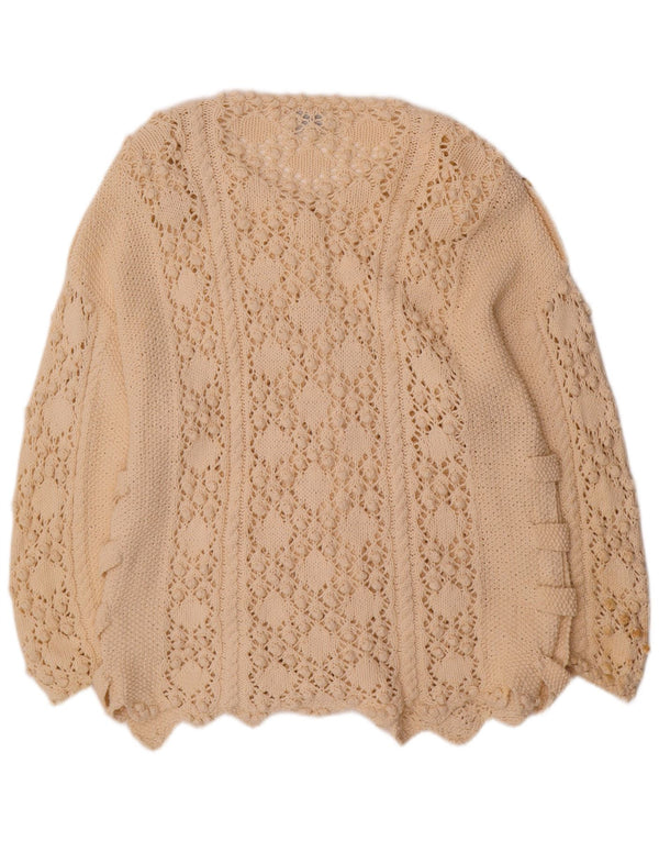Женский кардиган Golden Spiderweb, британский свитер 18 XL, белый хлопок