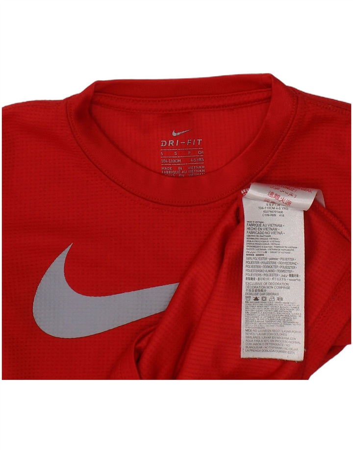Топ с рисунком Nike для мальчиков с длинными рукавами, 4–5 лет, красный полиэстер
