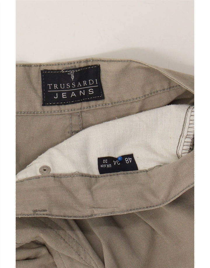 TRUSSARDI Mens Straight Casual Trousers W32 L27 Grey Vintage Trussardi and Second-Hand Trussardi from Messina Hembry 