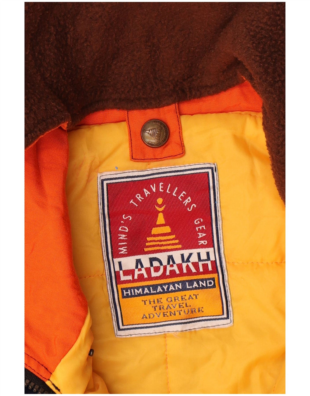 Мужская лыжная куртка Ladakh с капюшоном UK 42 XL оранжевая с цветными блоками