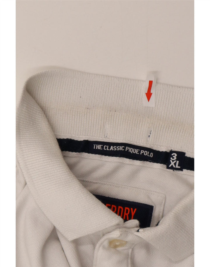 SUPERDRY Мужская рубашка поло классического кроя 3XL, белый хлопок
