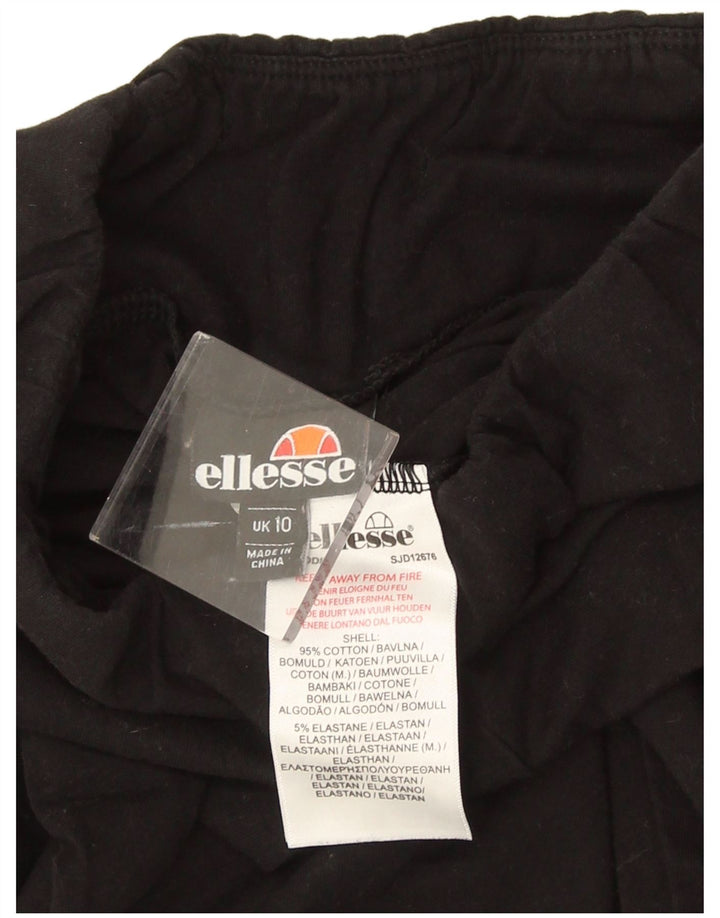 Женские леггинсы с рисунком Ellesse UK 10, маленькие черные хлопковые