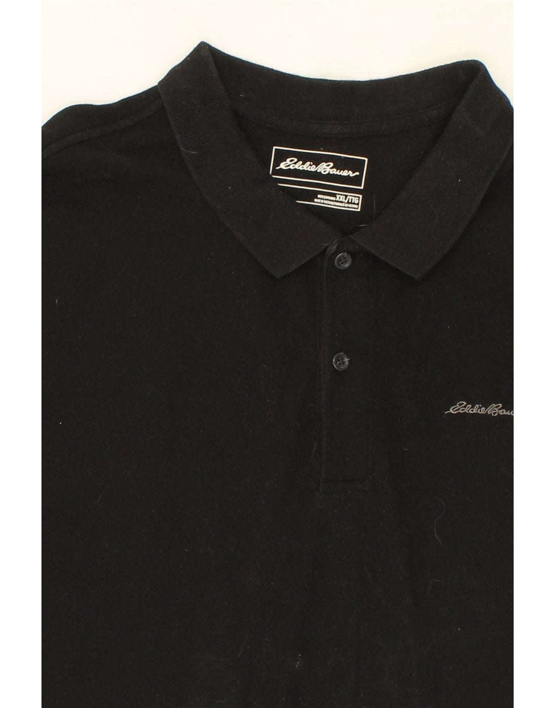 EDDIE BAUER Mens Polo Shirt 2XL Black Cotton Vintage Eddie Bauer and Second-Hand Eddie Bauer from Messina Hembry 