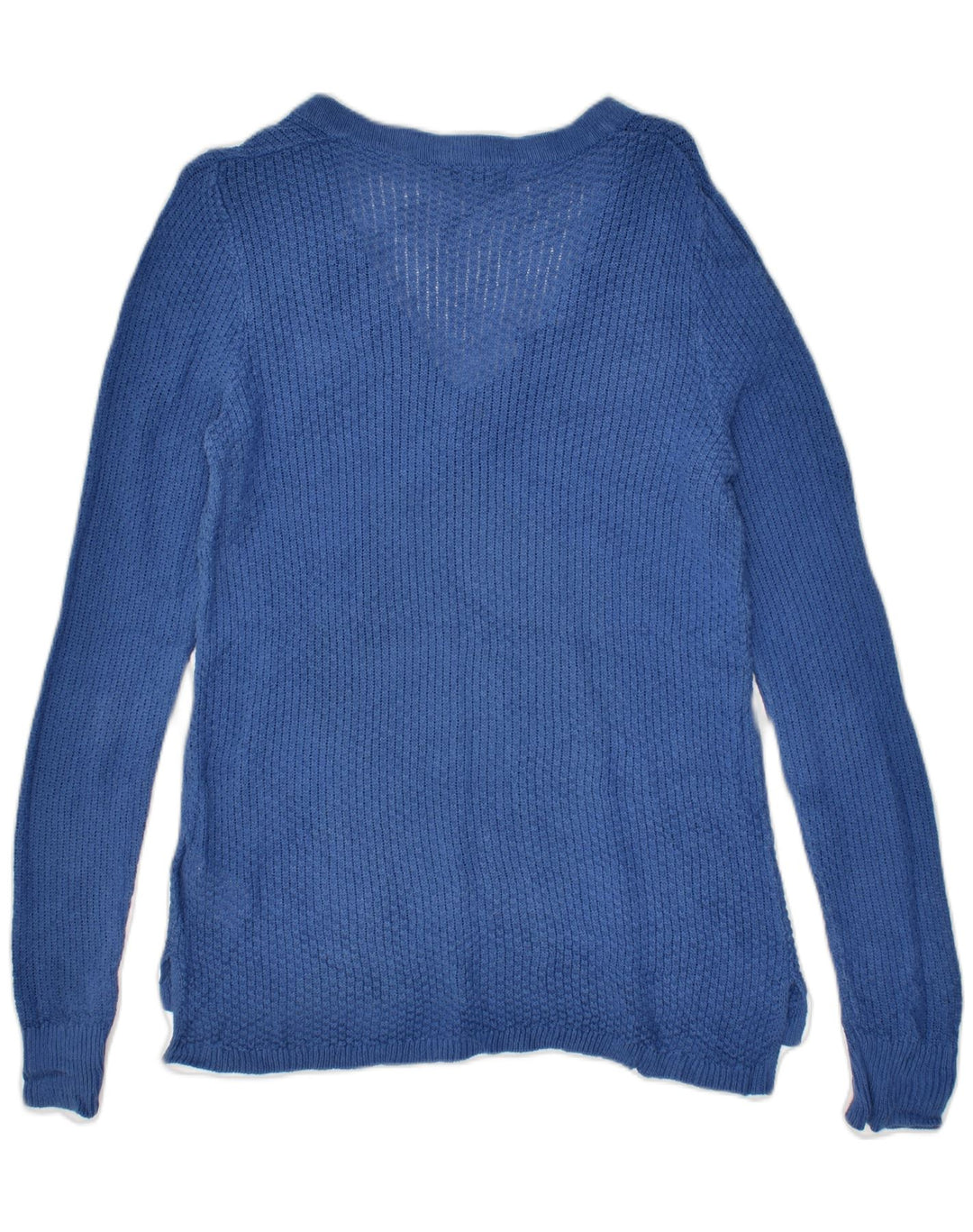 CHAPS Womens V-Neck Jumper Sweater UK 12 Medium Blue Linen | Vintage Chaps | Thrift | Second-Hand Chaps | Used Clothing | Messina Hembry 