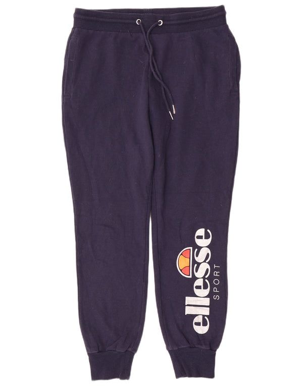 Ellesse Womens Graphic Tracksuit Trousers Joggers UK 12 Medium Navy Blue