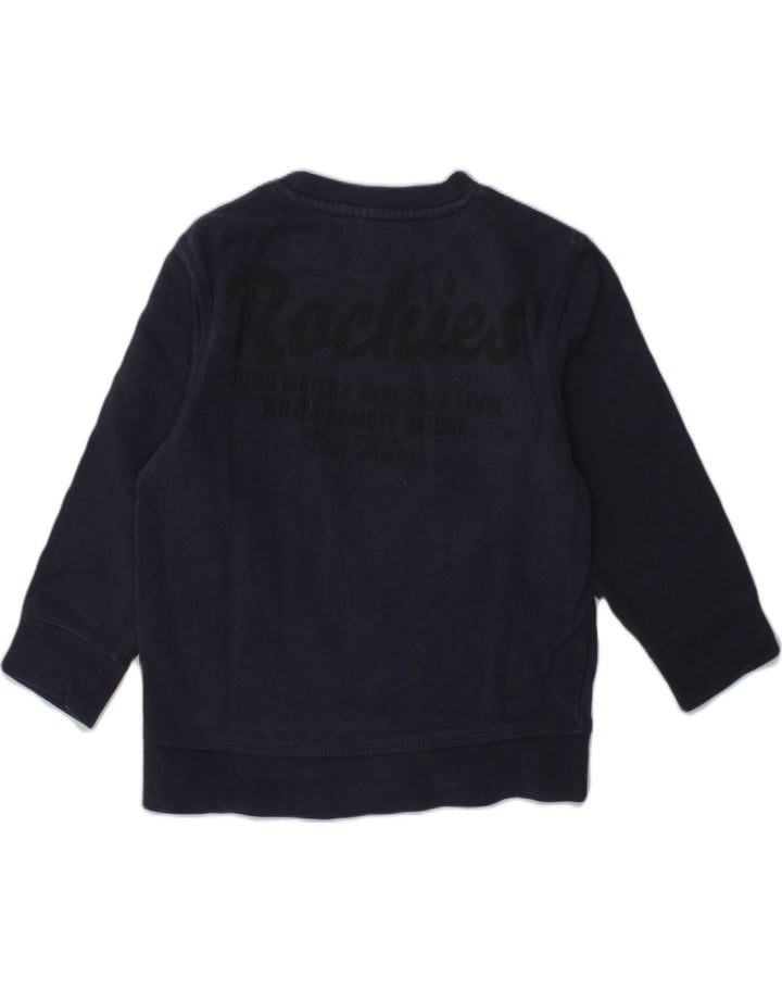 TOM TAILOR Boys Graphic Sweatshirt Jumper 4-5 Years Navy Blue Cotton | Vintage Tom Tailor | Thrift | Second-Hand Tom Tailor | Used Clothing | Messina Hembry 