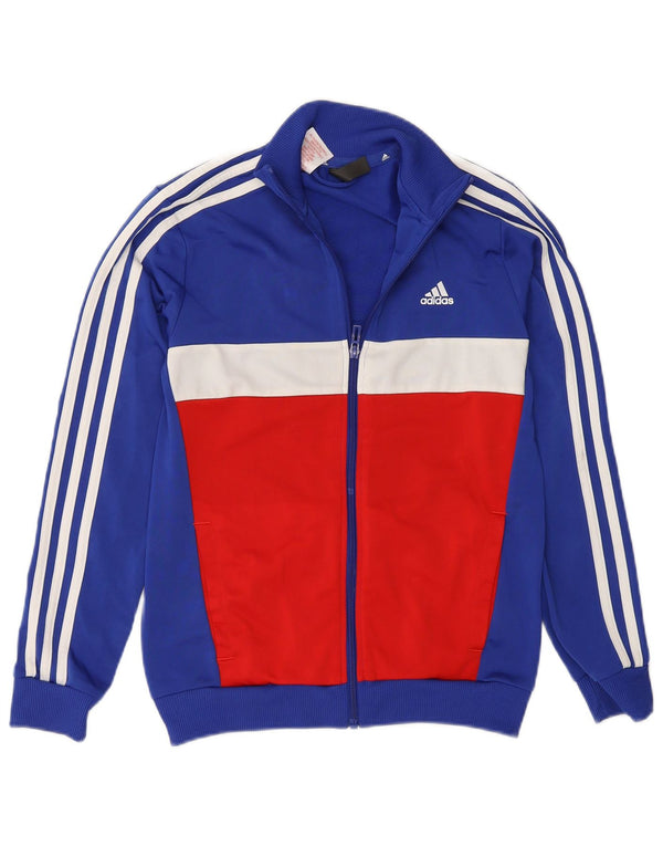 Спортивный костюм Adidas для мальчиков 11–12 лет, синяя полиэстер с цветными блоками