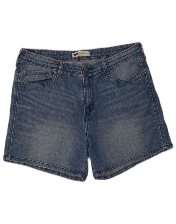 Женские джинсовые шорты с высокой талией LEVI'S, размер США 14, XL, W32, синий хлопок