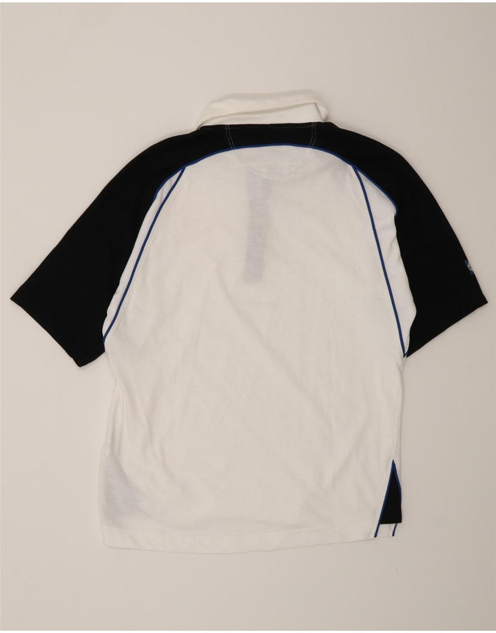 Мужская рубашка-поло Sergio Tacchini, маленькая белая, хлопковая с цветными блоками