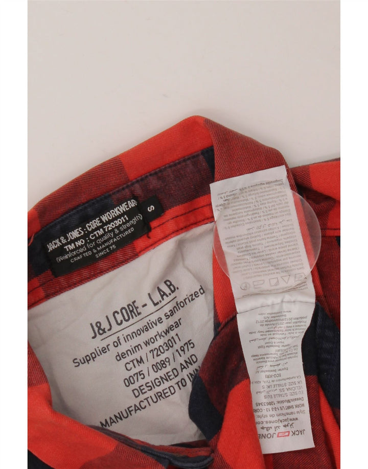 Мужская фланелевая рубашка JACK & JONES, маленькая красная клетка, хлопок