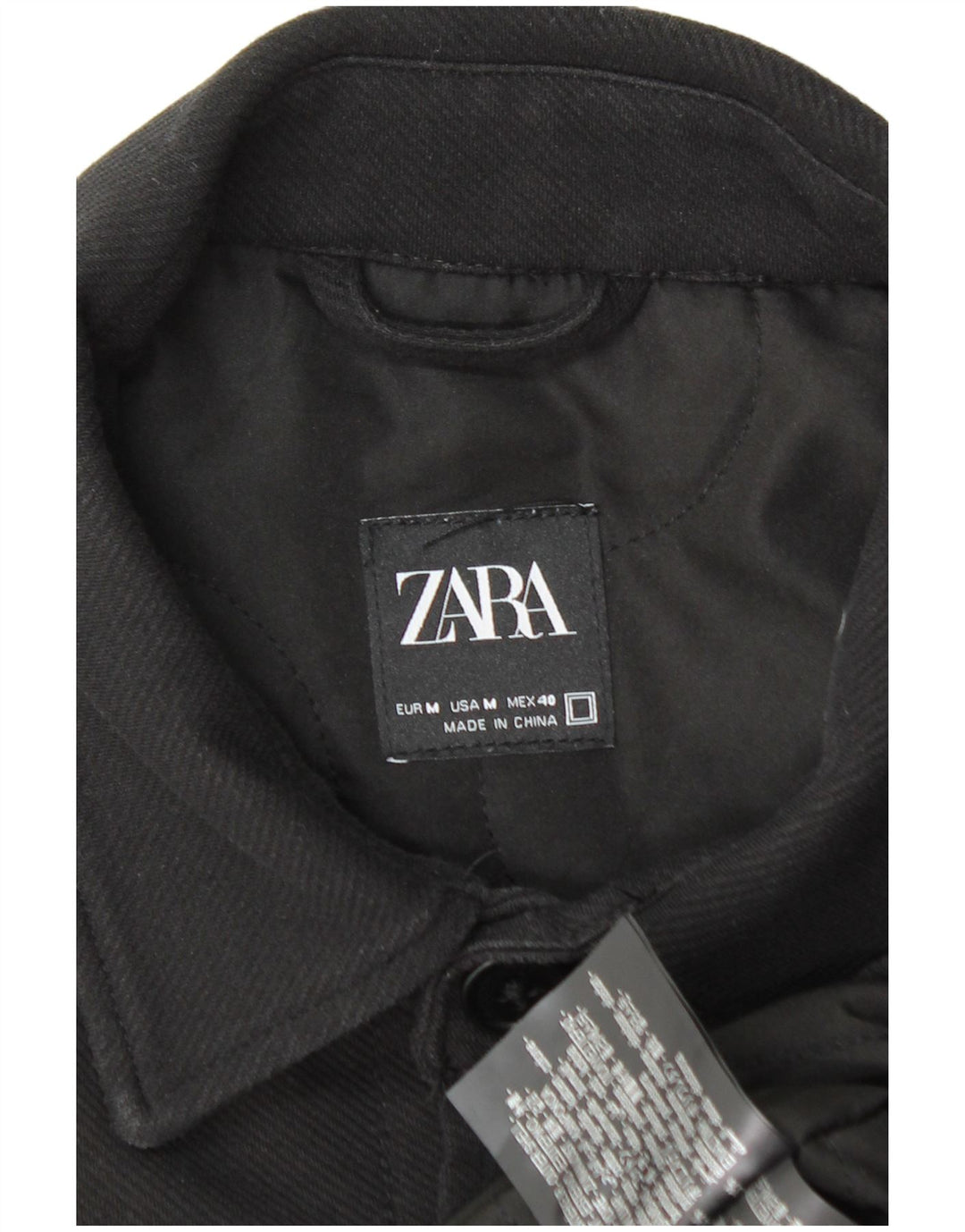 Мужская куртка-бомбер Zara UK 38, средний черный хлопок, черный