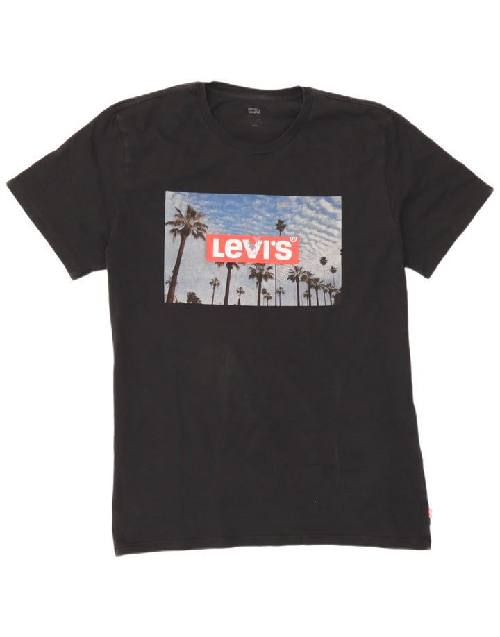 Мужская футболка с рисунком Levi's, большой черный хлопок