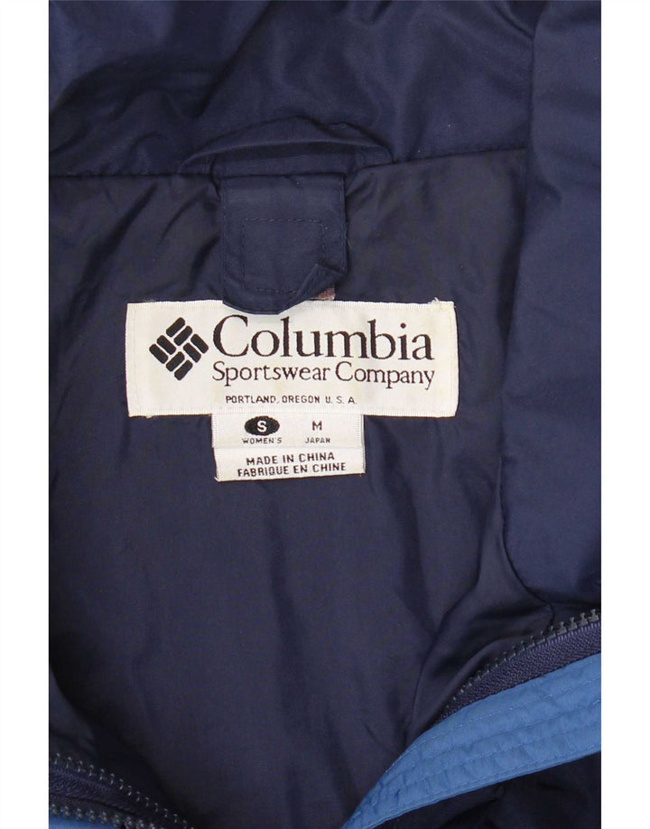 Женская лыжная куртка Columbia Oversized UK 10, маленькая, темно-синяя, с цветными блоками