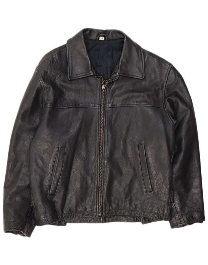Винтажная мужская кожаная куртка IT 48 Medium Black
