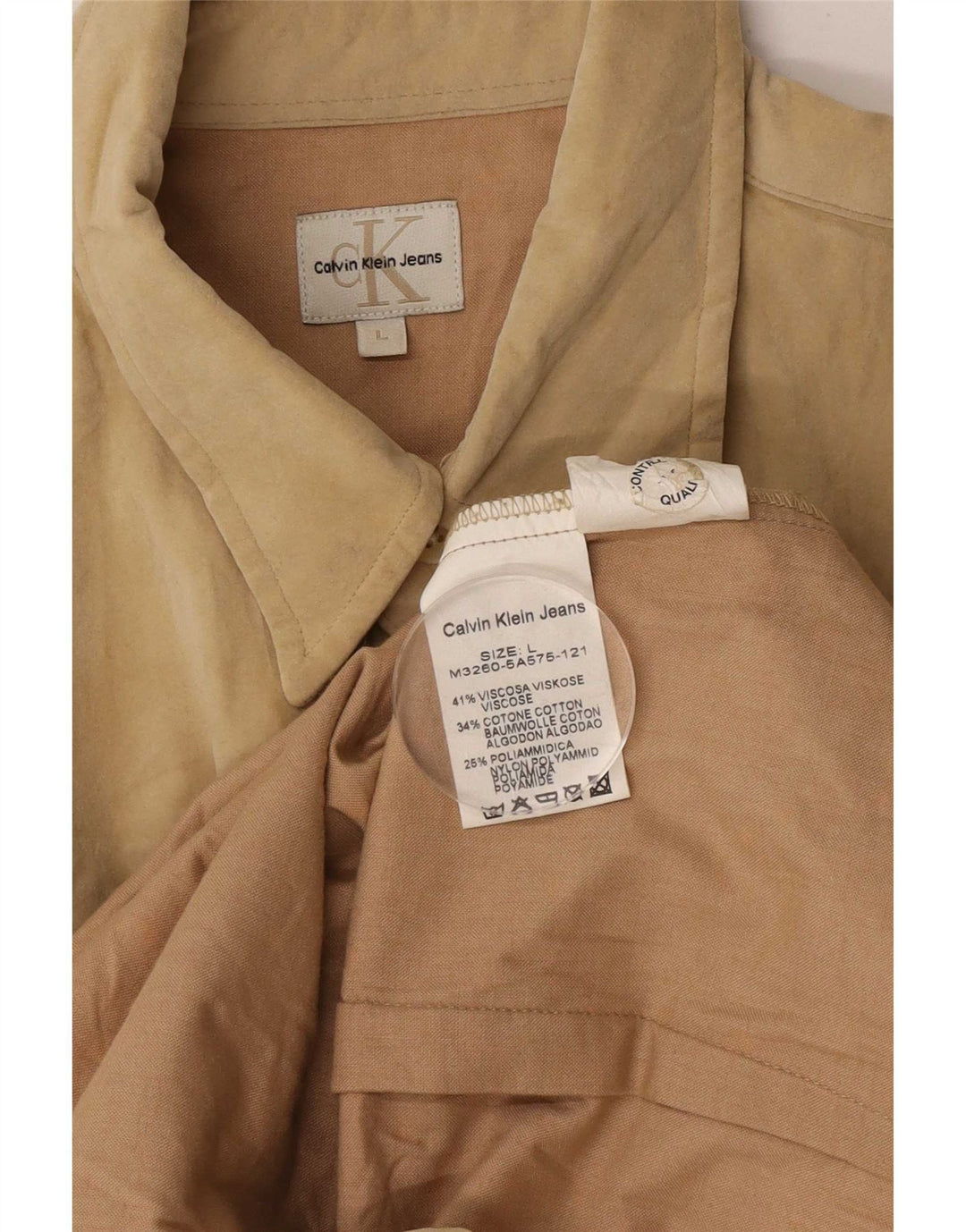 Рубашка мужская Calvin Klein Jeans, большая, бежевая, вискоза