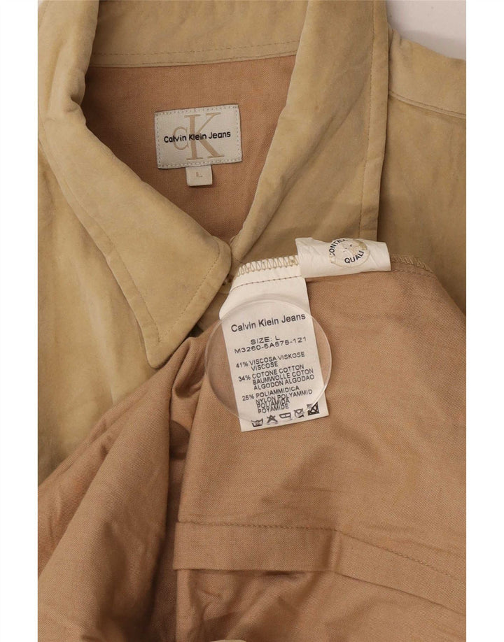 Рубашка мужская Calvin Klein Jeans, большая, бежевая, вискоза