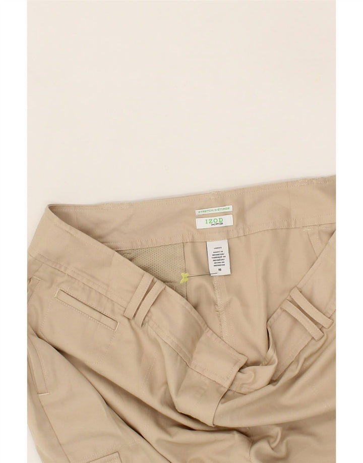 IZOD Womens Stretch Cargo Shorts US 16 2XL W36  Beige Polyester Vintage Izod and Second-Hand Izod from Messina Hembry 