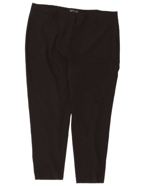 Женские брюки чинос с высокой талией Marks & Spencer UK 20 2XL W38 L26 черные