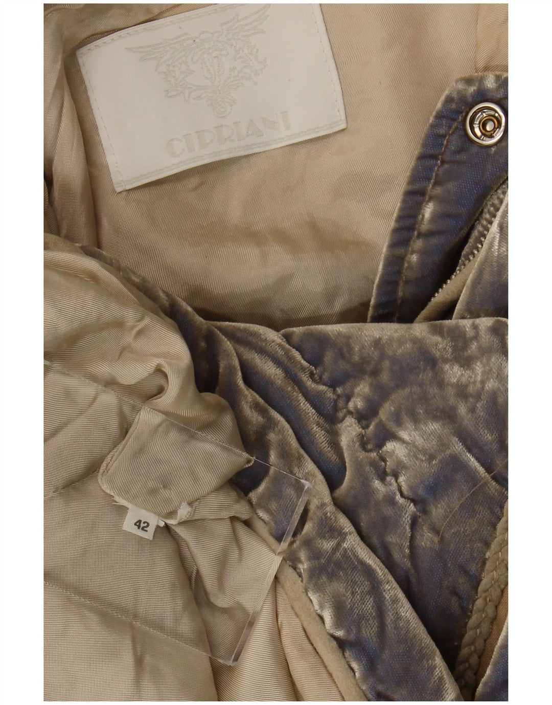 Cipriani Женская бархатная стеганая куртка IT 42 Medium Blue