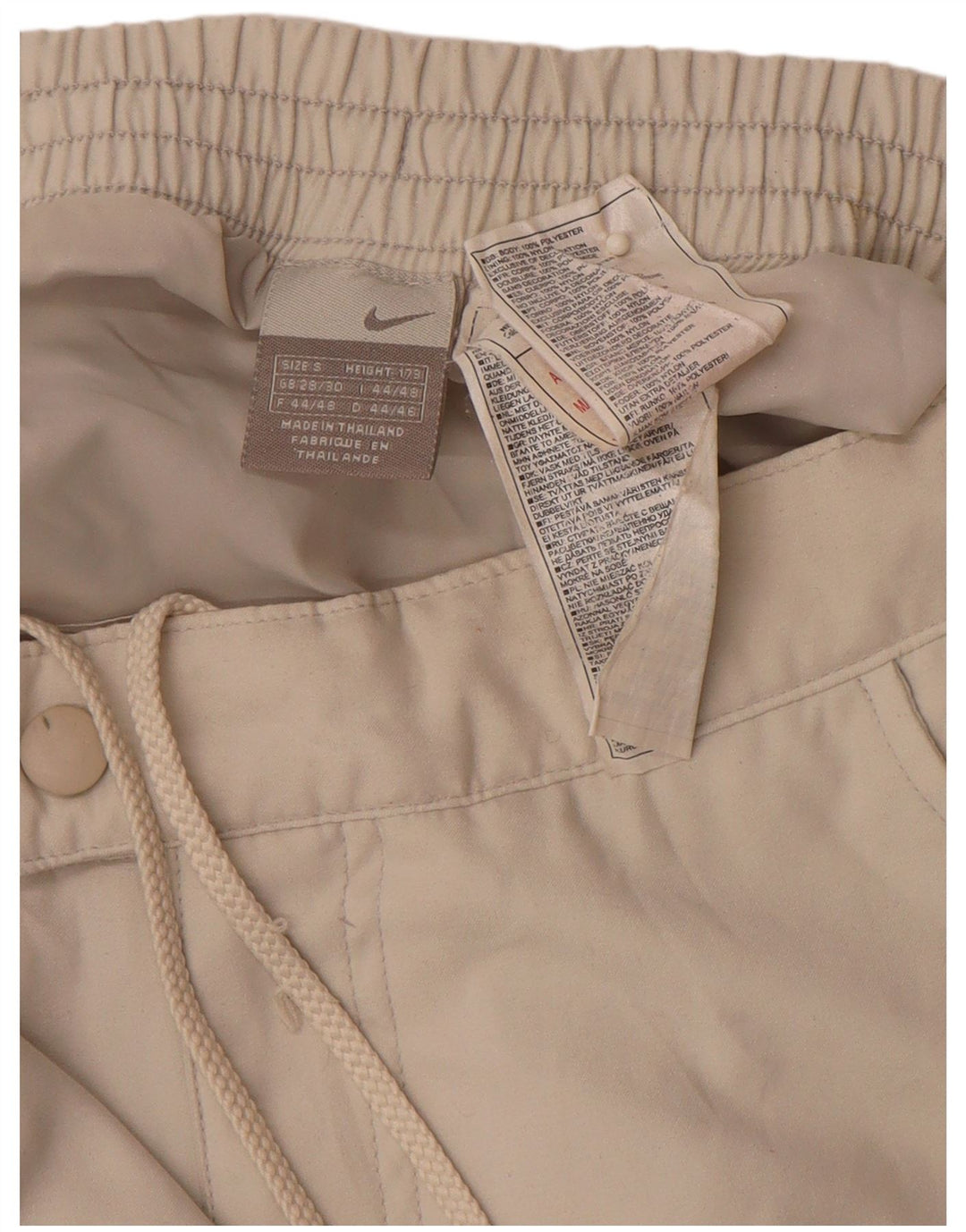 Мужские прямые брюки-ветровки NIKE, маленькие W29 L30, бежевые, цветные блоки