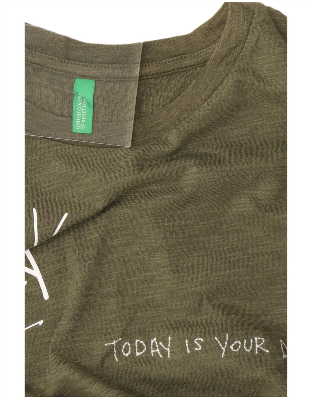 Женская футболка с рисунком BENETTON Top UK 14, средний хаки