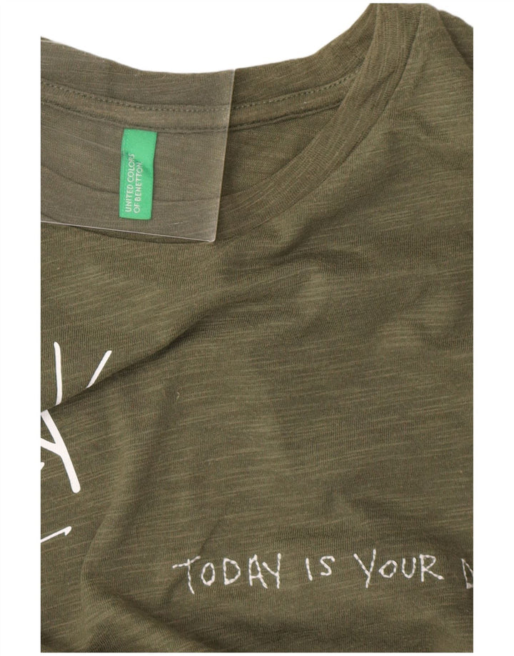 Женская футболка с рисунком BENETTON Top UK 14, средний хаки