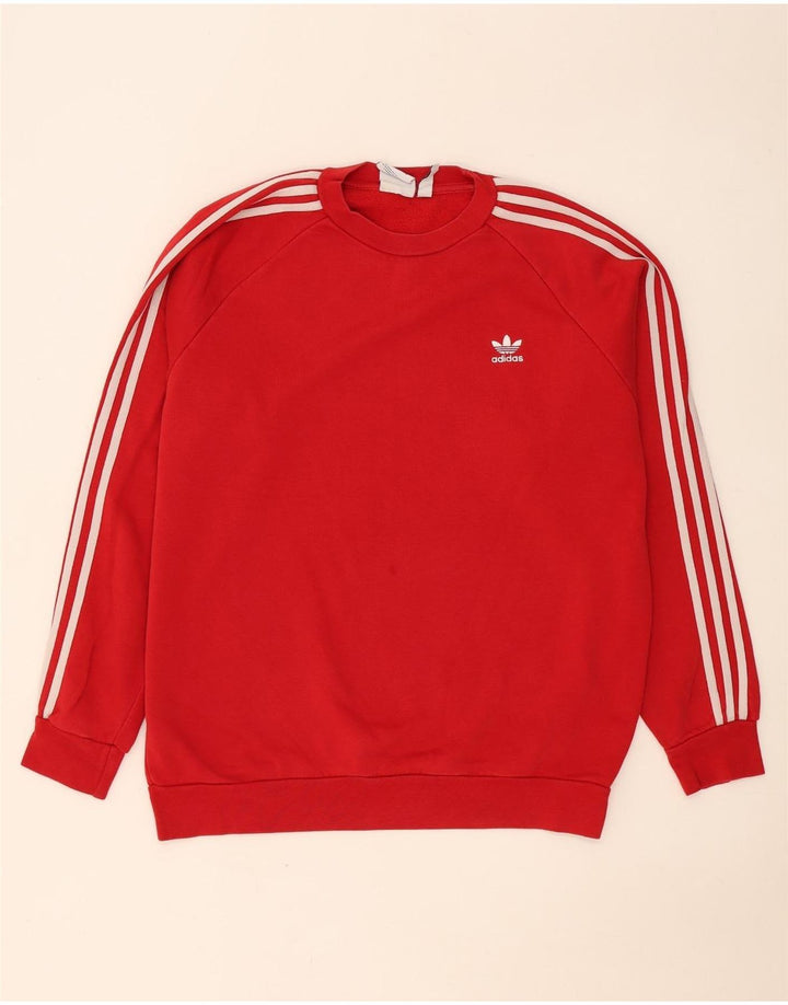 Мужской свитер Adidas, большой красный хлопковый джемпер
