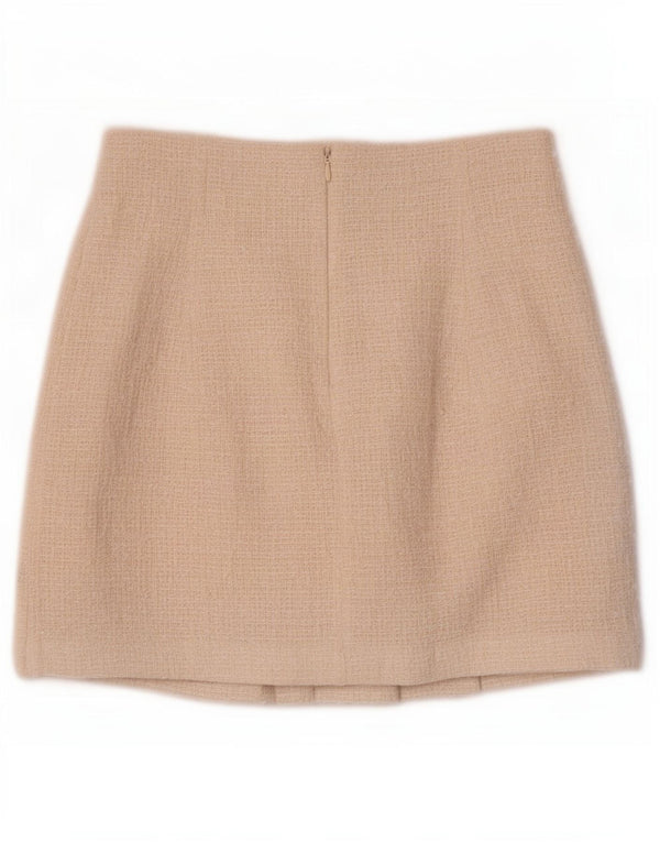 Женская мини-юбка Zara XS W24 из белого полиэстера