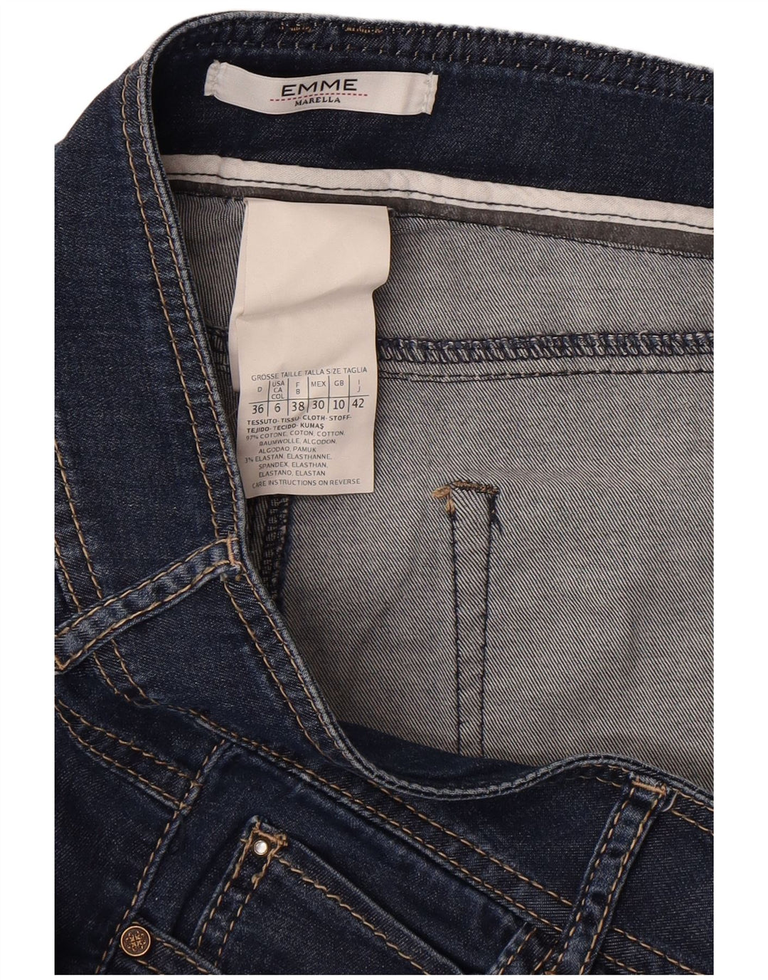 Женские узкие джинсы Marella UK 10, маленькие W28 L30, синие, хлопок