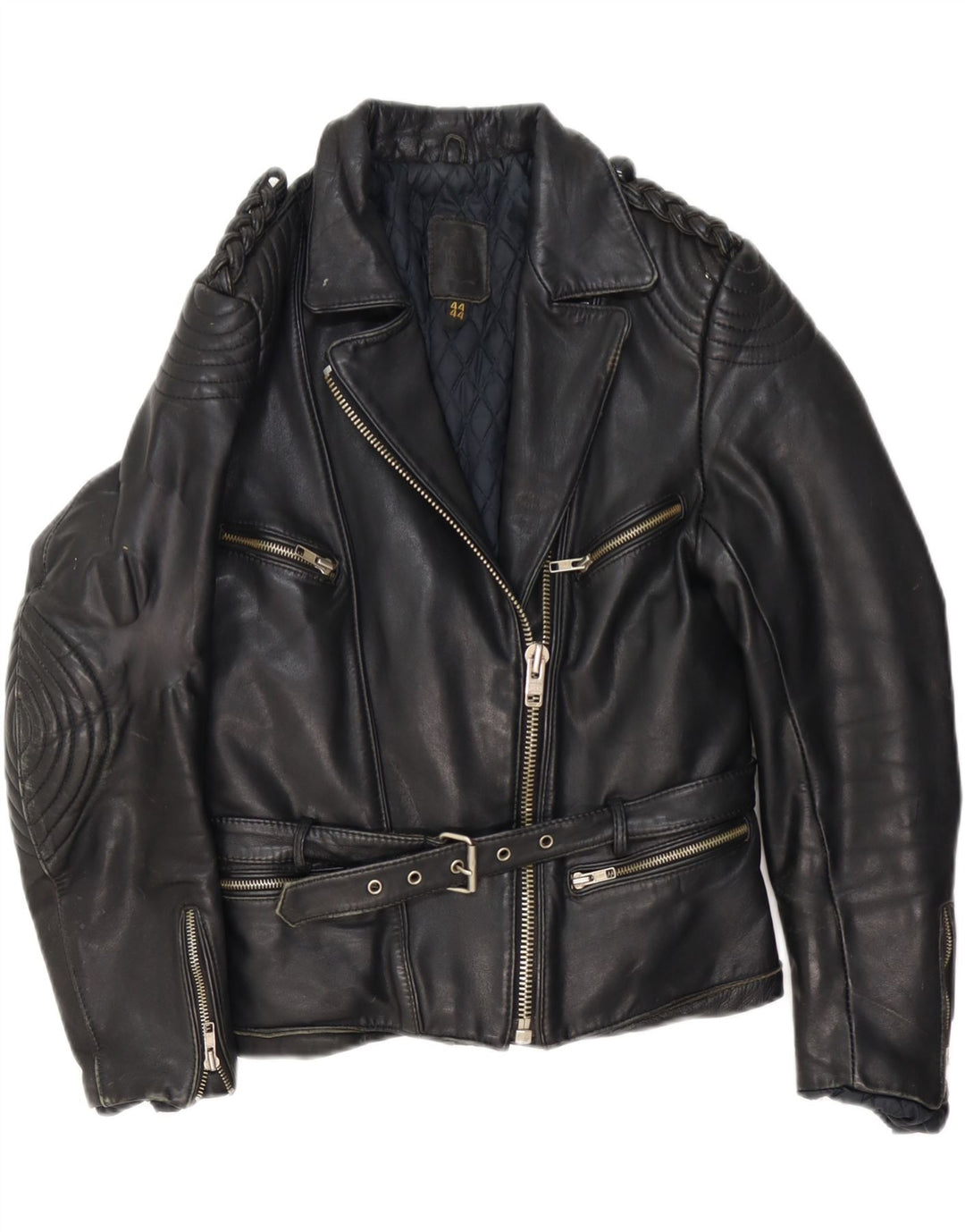 Винтажная женская кожаная косуха IT 44 Medium Black Leather