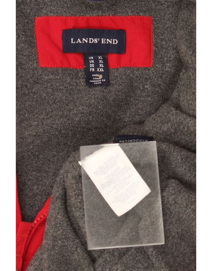 Мужская ветровка с капюшоном LANDS END UK 42 XL, красный нейлон