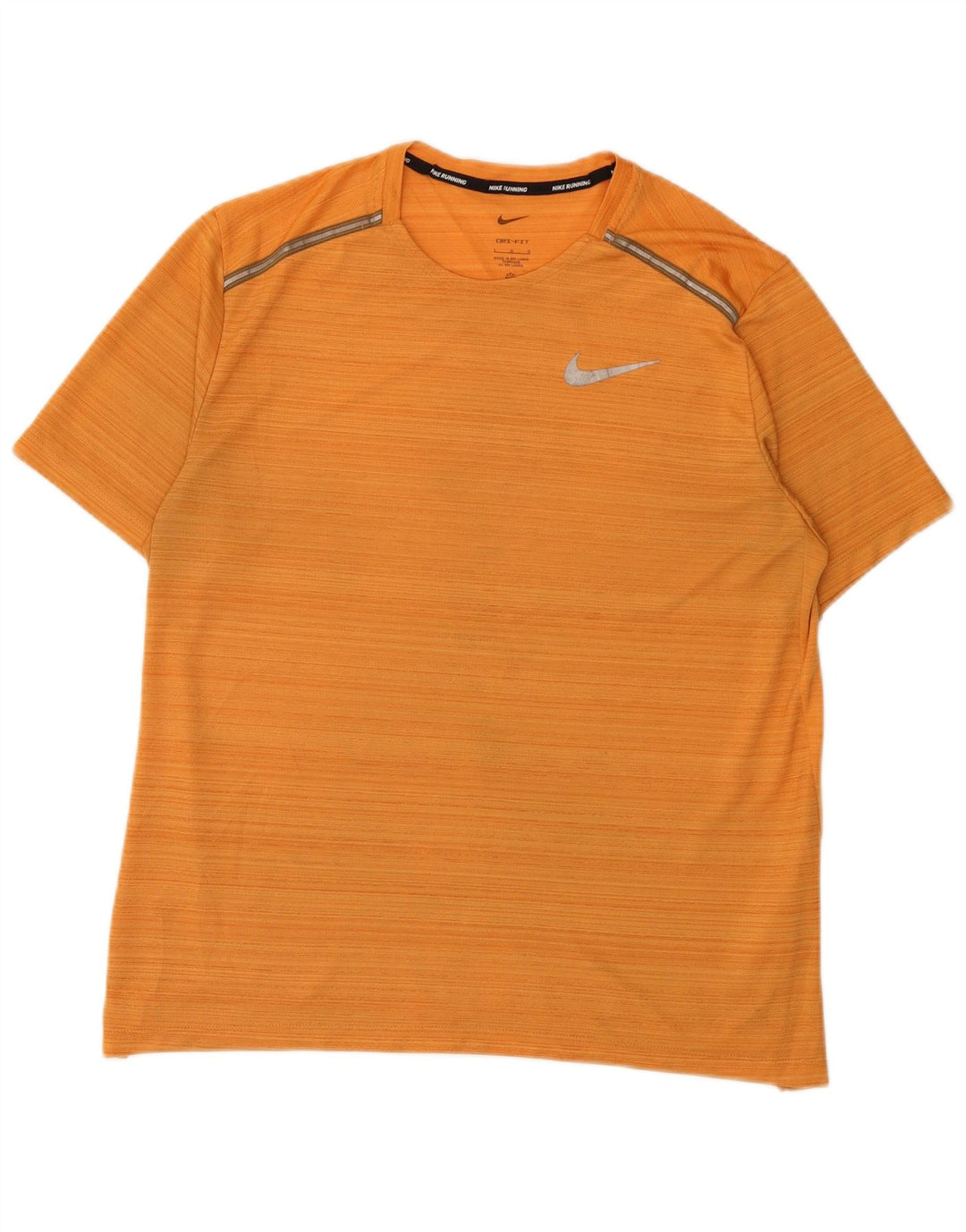 Мужская футболка Nike Dri Fit из полиэстера с большой оранжевой полоской