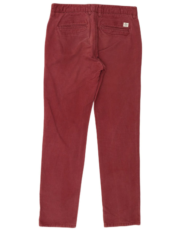 Jack & Jones Mens Straight Chino Trousers W32 L31 Maroon