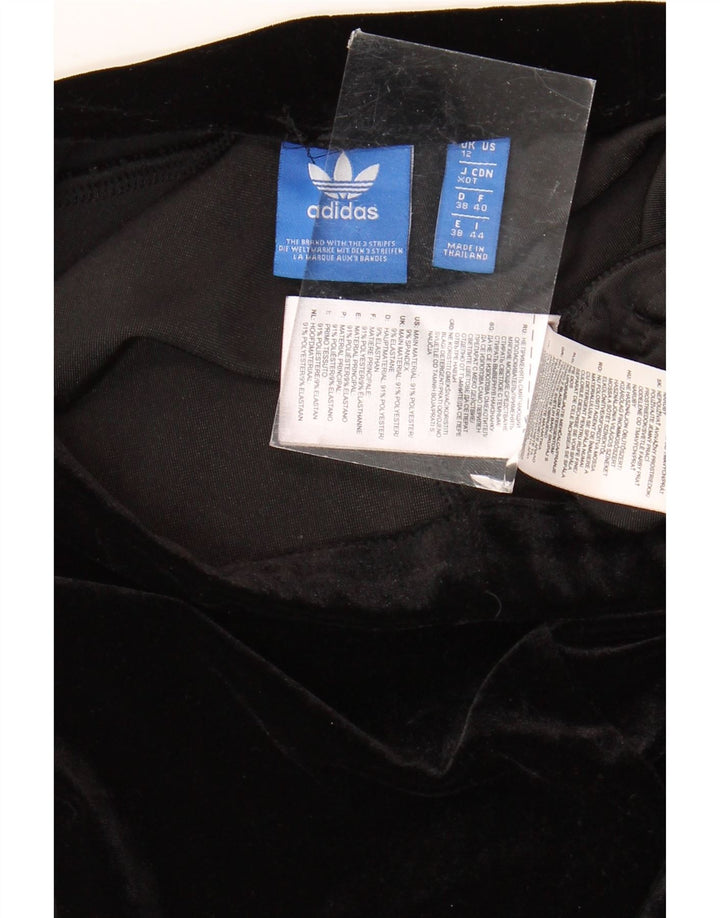 Женские велюровые леггинсы Adidas UK 12, средний черный полиэстер