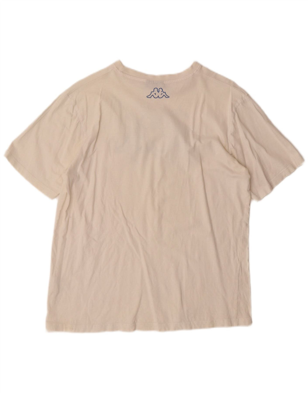 KAPPA Mens Graphic T-Shirt Top Medium Off White Cotton