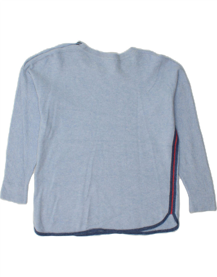 WHITE STUFF Womens Boat Neck Jumper Sweater UK 12 Medium Blue Viscose Vintage White Stuff and Second-Hand White Stuff from Messina Hembry 