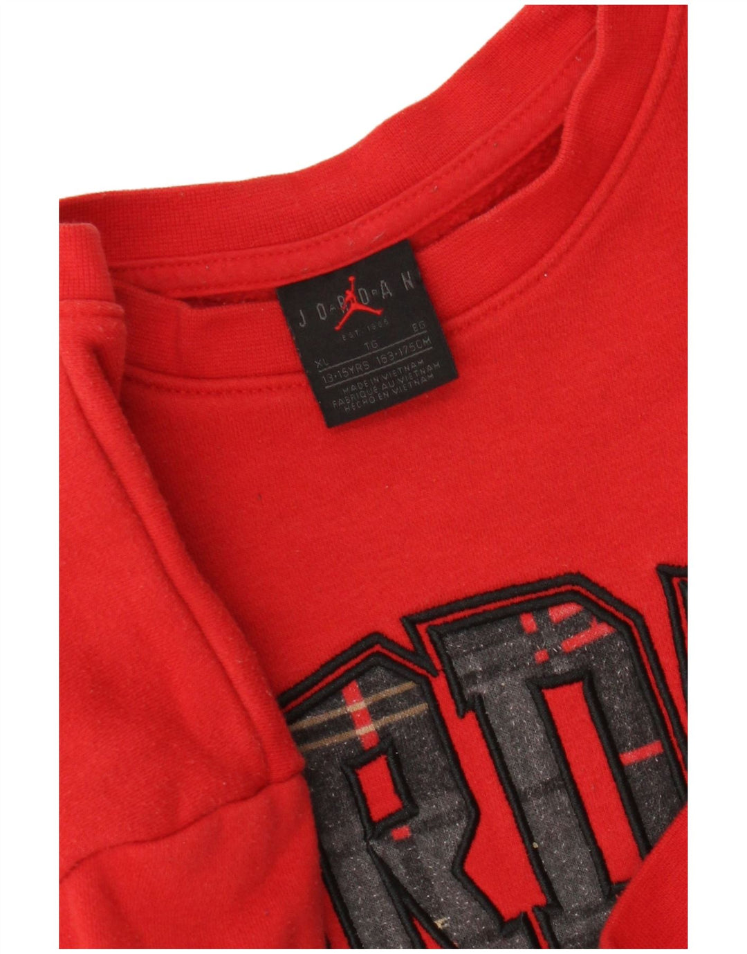 Джемпер с рисунком Jordan для мальчиков 13-14 лет, XL, красный