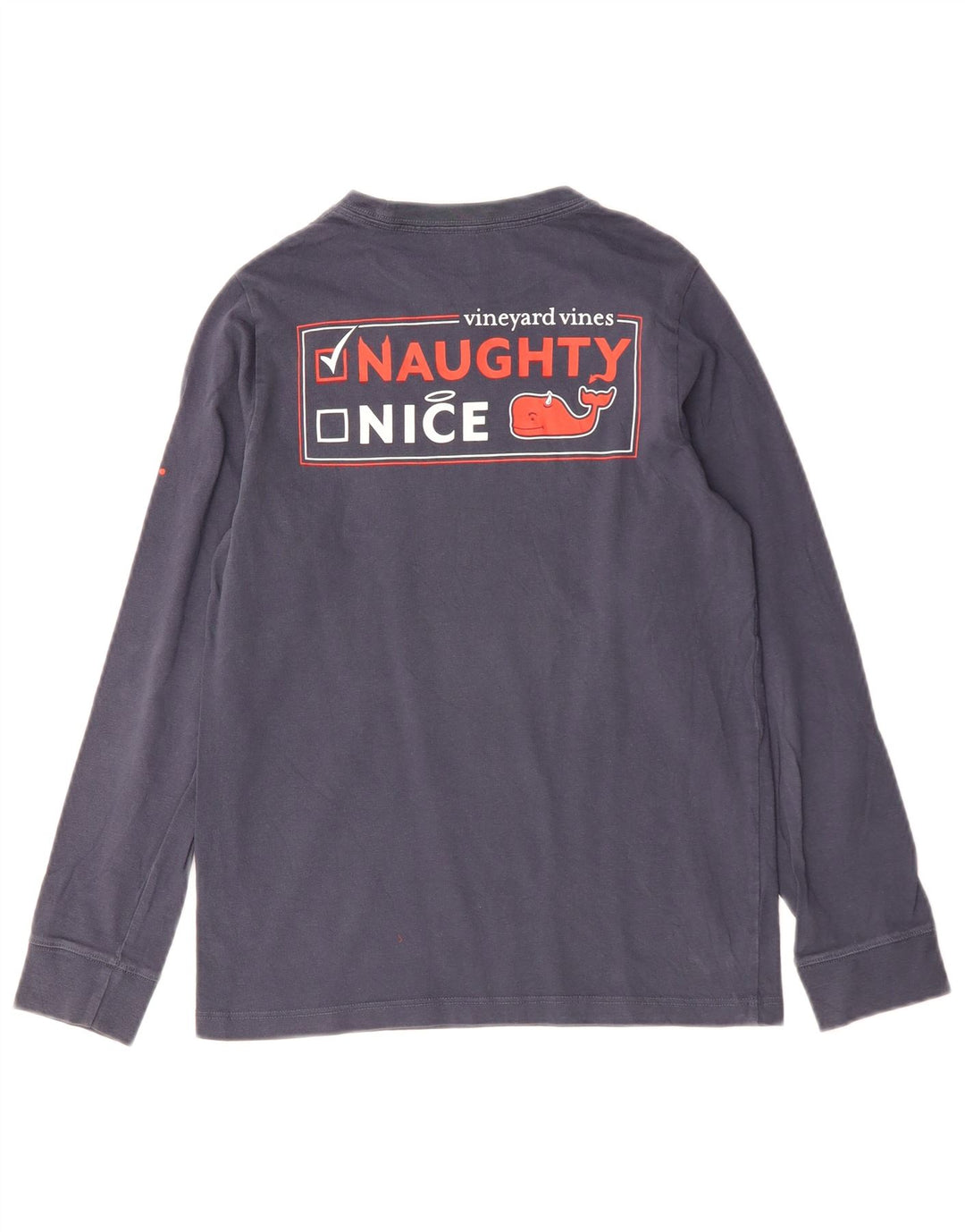 Топ с рисунком Vineyard Vines для мальчиков, маленький размер, темно-синий, с длинными рукавами, 11–12 лет