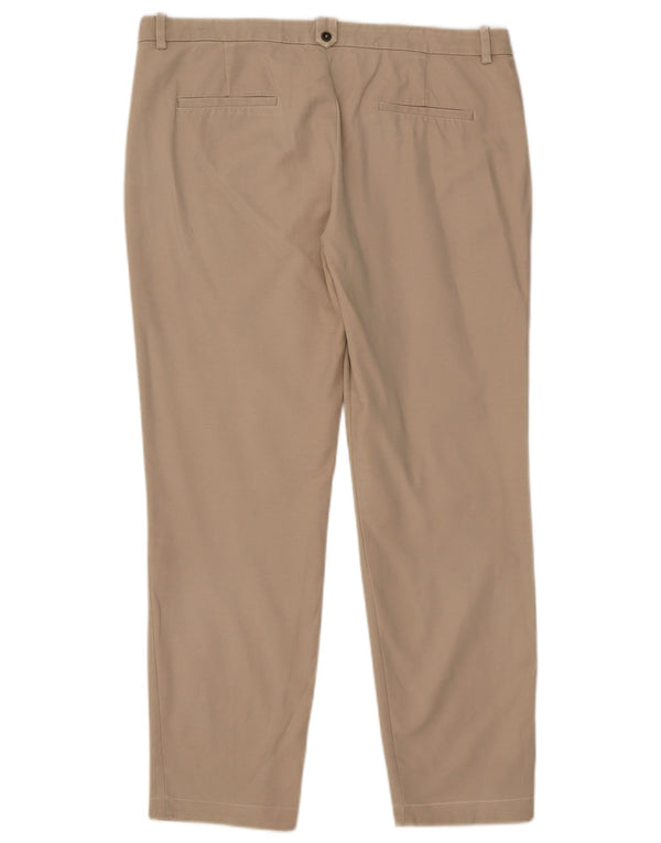 Женские прямые брюки чинос Zara EU 42, большие W32 L27, бежевый хлопок
