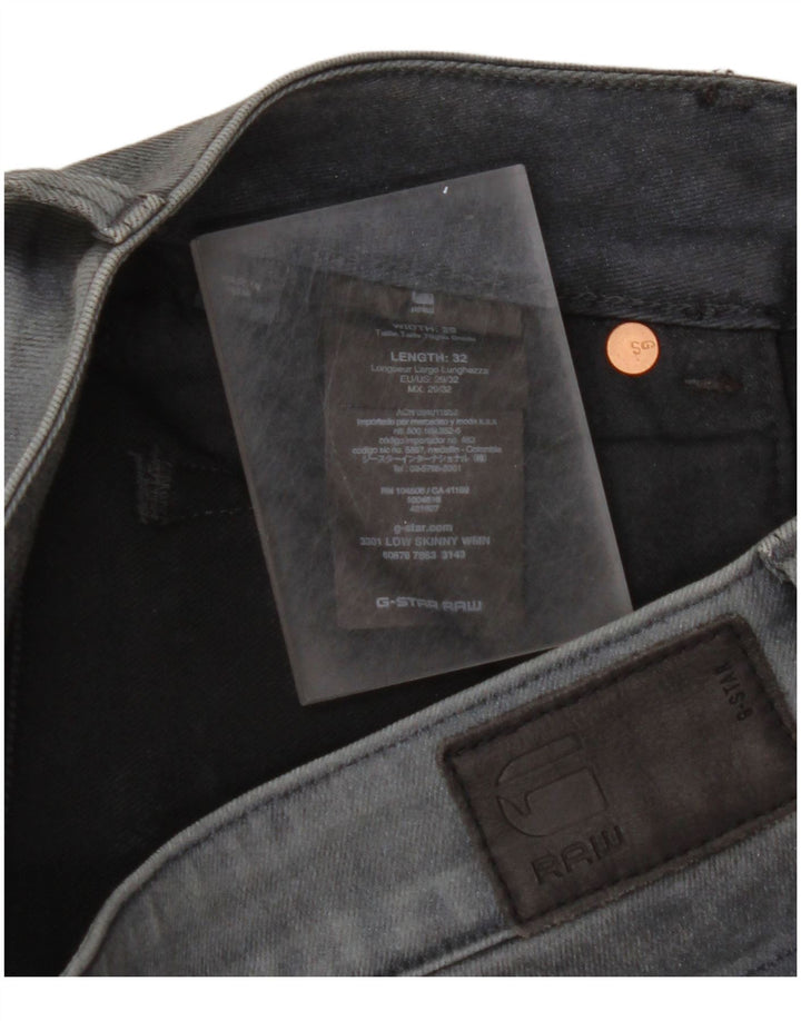 Женские джинсы скинни G-STAR 3301 с низкой талией W29 L32 Серый хлопок
