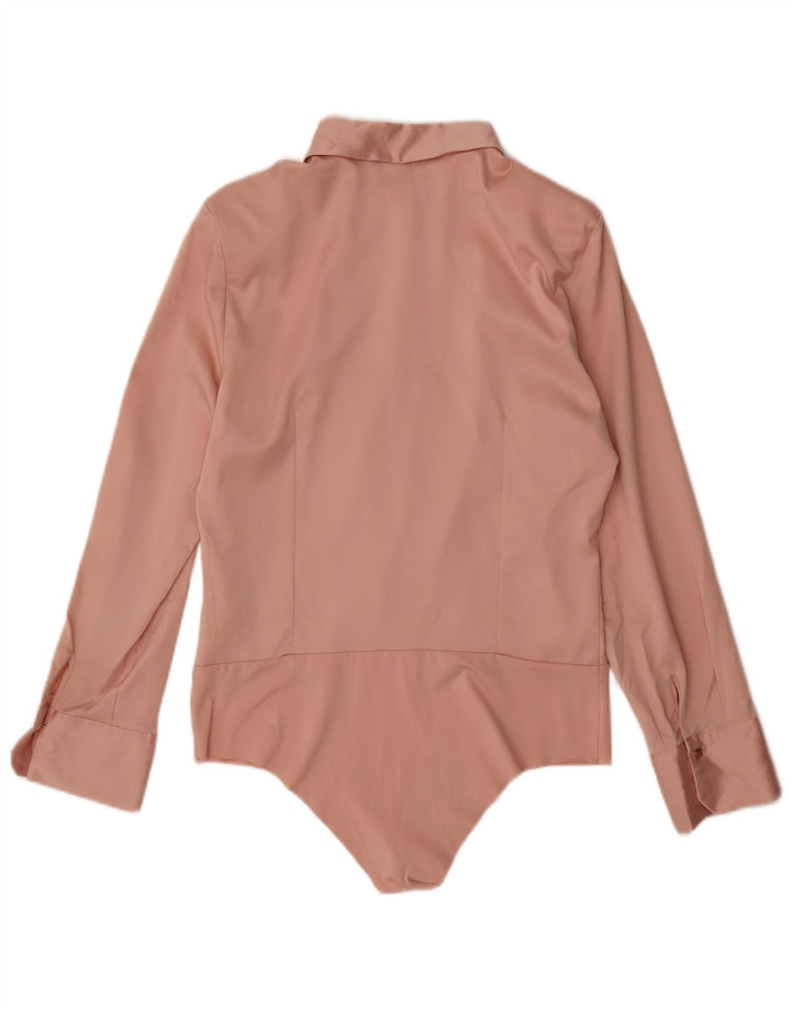 Женское боди-рубашка Zara UK 14, большой розовый полиэстер